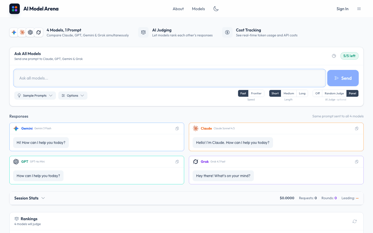 AI Model Arena screenshot