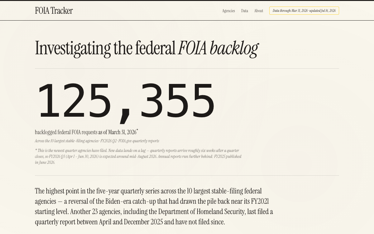 FOIA Tracker desktop screenshot