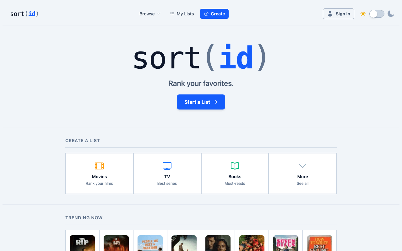 sort(id) screenshot
