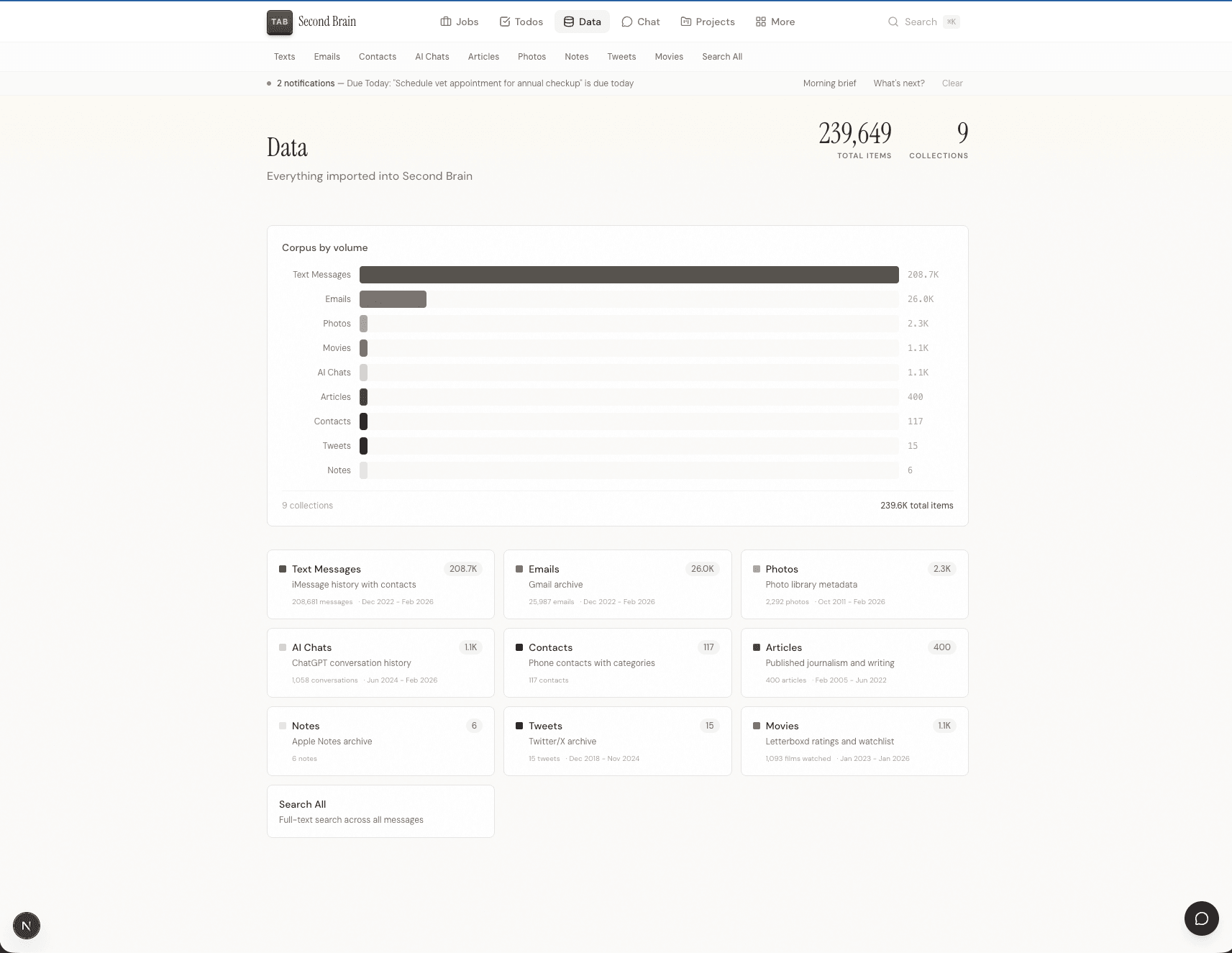 Second Brain screenshot